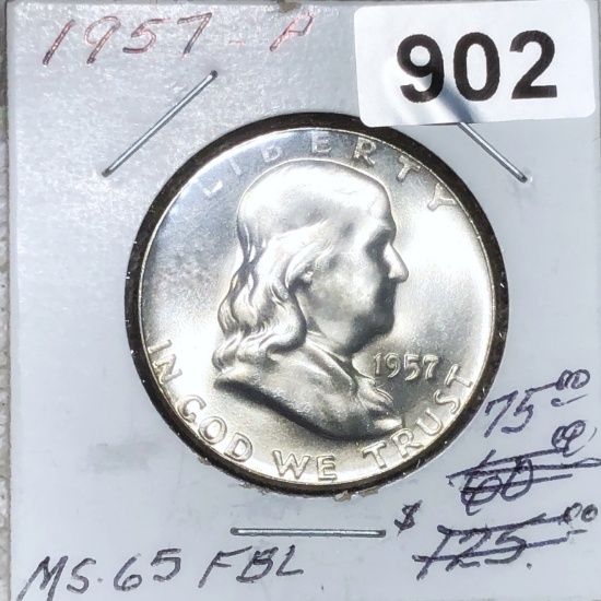 1957 Franklin Half Dollar GEM BU FBL