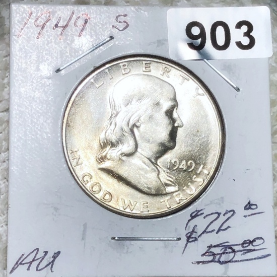 1949-S Franklin Half Dollar AU