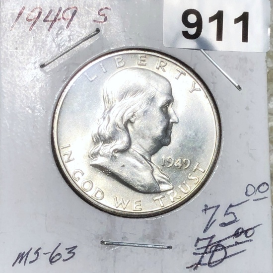 1949-S Franklin Half Dollar CHOICE BU