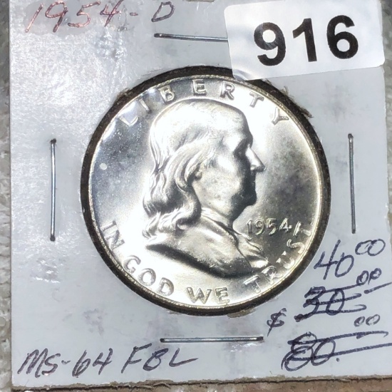 1954-D Franklin Half Dollar CHOICE BU FBL