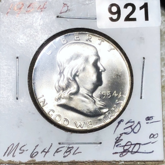 1954-D Franklin Half Dollar CHOICE BU FBL