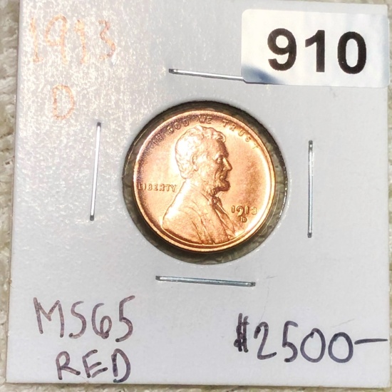 1913-D Lincoln Wheat Penny GEM BU RED