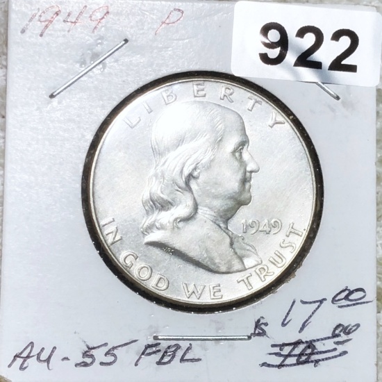 1949 Fraklin Half Dollar CHOICE AU FBL
