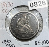 1870-CC Seated Half Dollar VERY FINE