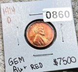 1914-D Lincoln Wheat Penny GEM BU+ RED