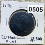 1796 Draped Bust Large Cent XF