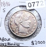 1896-S Barber Half Dollar AU