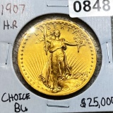 1907 High Releif $20 Gold Double Eagle CH BU