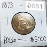 1873 Seated Liberty Quarter PR66