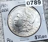 1901 DDR Morgan Silver Dollar BU