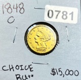 1848-C $2.50 Gold Quarter Eagle CH BU++