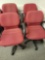 4 Steelcase red chairs model 4581223