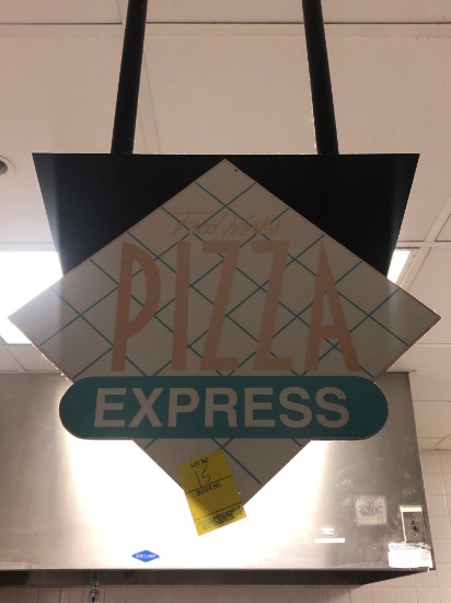 Pizza express ceiling mounted sign & deli sign