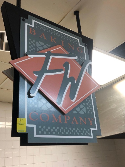 FW baking company ceiling mounted sign