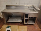 Stainless steel commercial sink and table