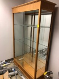 3 shelved glass display cabinet