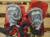 2 SCBA FACE MASKS LABELED CLEANED AND SIZE MEDIUM