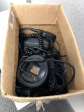 Box of Miscellaneous Motorola microphones,chargers and batteries