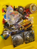 Miscellaneous tools, screws, wire nuts, sockets etc