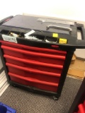 Rubbermaid 5 drawer rolling cart w/ miscellaneous tools