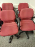 4 Steelcase red chairs model 4581223