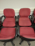 4 Steelcase red chairs Model 4581223