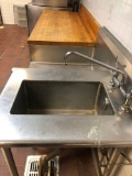 Wooden food prep counter w/ stainless sink 119.5?x 31?