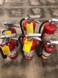 Lot of 6 miscellaneous fire extinguishers out of date