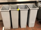 Lot of 4 commercial trash cans