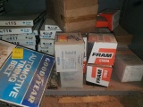 Lot of oil filters, grease fittings, Woodruff keys, belts and more