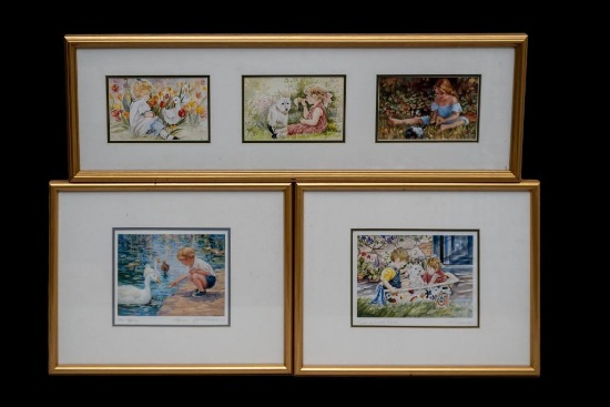 Framed Children Themed Artwork Lot, Mickey Mouse Disney Framed Pictures Artwork