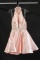 Rachel Allan Blush Halter Style Cocktail Dress With Beaded Accents Size: 0