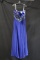 Madison James Blue Full Length Dress With Sequined Bodice Size: 22