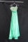 Party Time Mint Green Full Length Dress With Beaded Bodice Size: 6