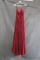 Jovani Red Velvet Full Length Dress Size: 6