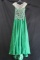 Macduggal Green Full Length Dress With Beaded Bodice Size: 6