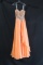 Princess Collection Orange Strapless Full Dress With Beaded Bodice Size: 6