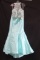Rachel Allan Aqua Two-piece With Beaded Top And Full Length Skirt Size: 12