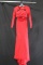 Sherri Hill Red Two-piece Long Sleeved Top And Full Length Skirt Size: 0