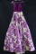 Jovani Purple Full Length Dress With Floral Skirt Size: 0