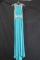 Abby Paris Teal Blue Full Length Dress With Gold Accents Size: 0