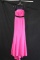 Cassandra Stone By Macduggal Hot Pink Full Length Dress With Black Detail S