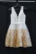 Jovan Ivory Sleeveless Mini Dress With Gold Sequin Overlay Size: 4