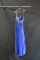 Lucci Lu Blue Strapless Full Length Dress With Beaded Bodice Size: 12