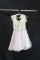 Rachel Allan Cream And Pink Cocktail Dress With Pearl Bodice Size: 4
