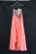 Alyce Paris Peach Full Length Dress With Beaded Bodice Size: 0