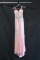 Night Moves Pink Full Length Dress With Sequined Overlay Size: 0