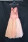 Macduggal Peach Full Length Dress With Beaded Bodice Size: 4
