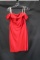 Faviana Red Off The Shoulder Cocktail Dress Size: 8