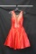 Tony Bowls Red Cocktail Dress With Gold Neckline Size: 8